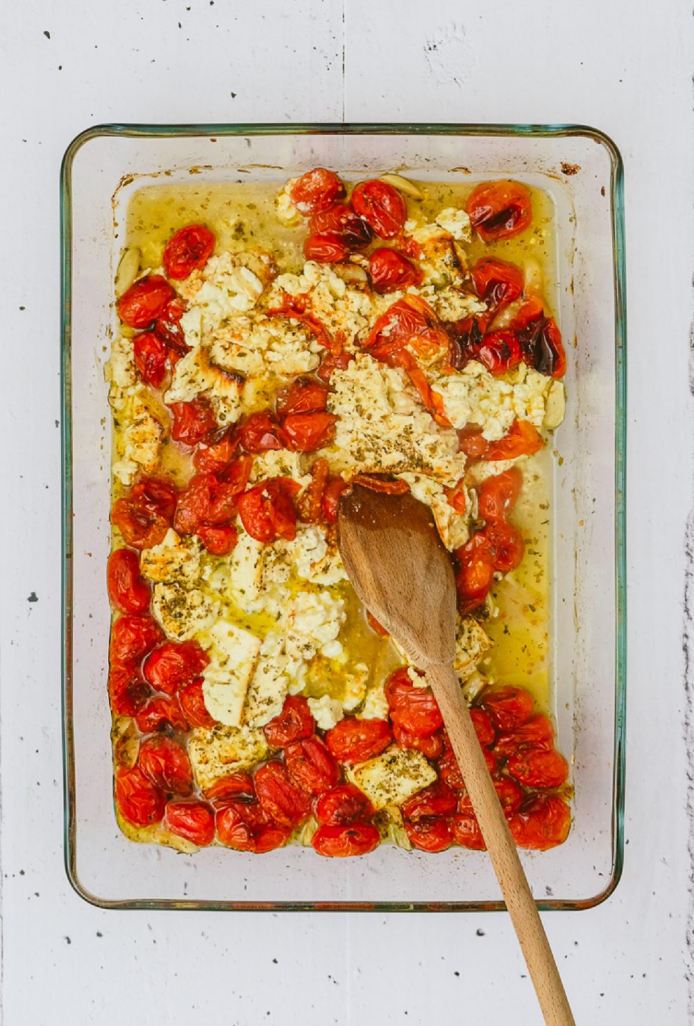 Easy Baked Feta and Ricotta Cheese Cherry Tomato Sauce Feature Image